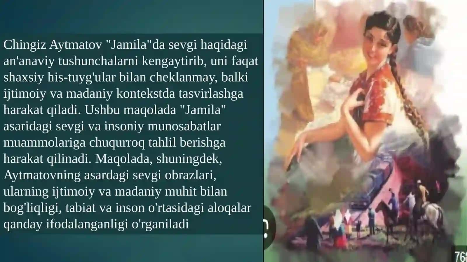 Chingiz Aytmatovijodi ''Jamila'' qissasi 4
