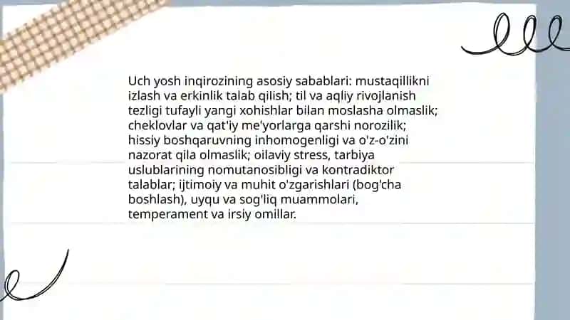 Uch yosh inqirozi 4