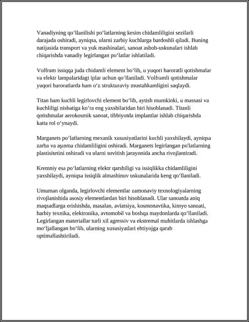 LEGIRLOVCHI ELEMENTLARNING ASOSIY XUSUSIYATLARI 4