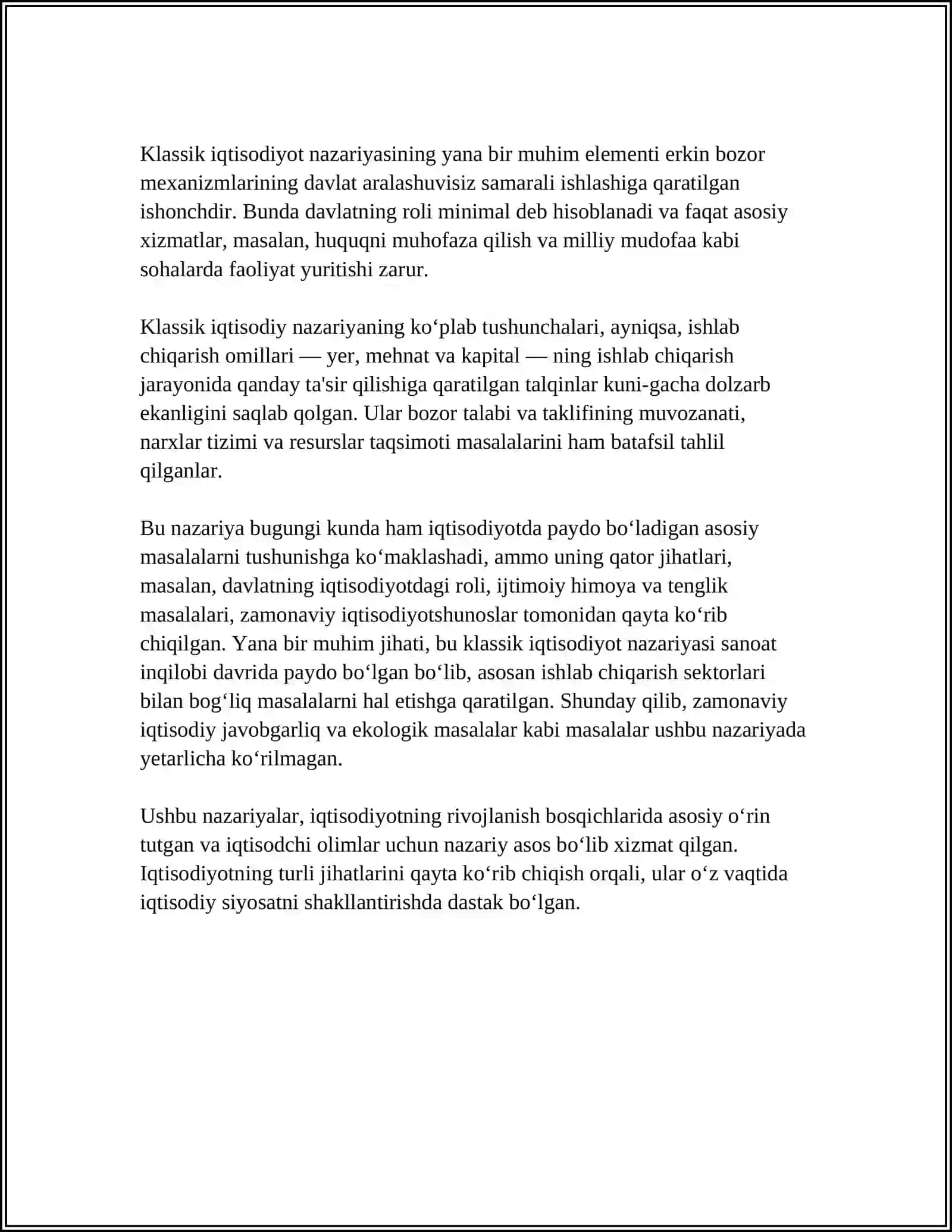 KLASSIK IQTISODIYOTNING KAPITALISTIK TARAQQIYOT UCHUN AXAMIYATI 4