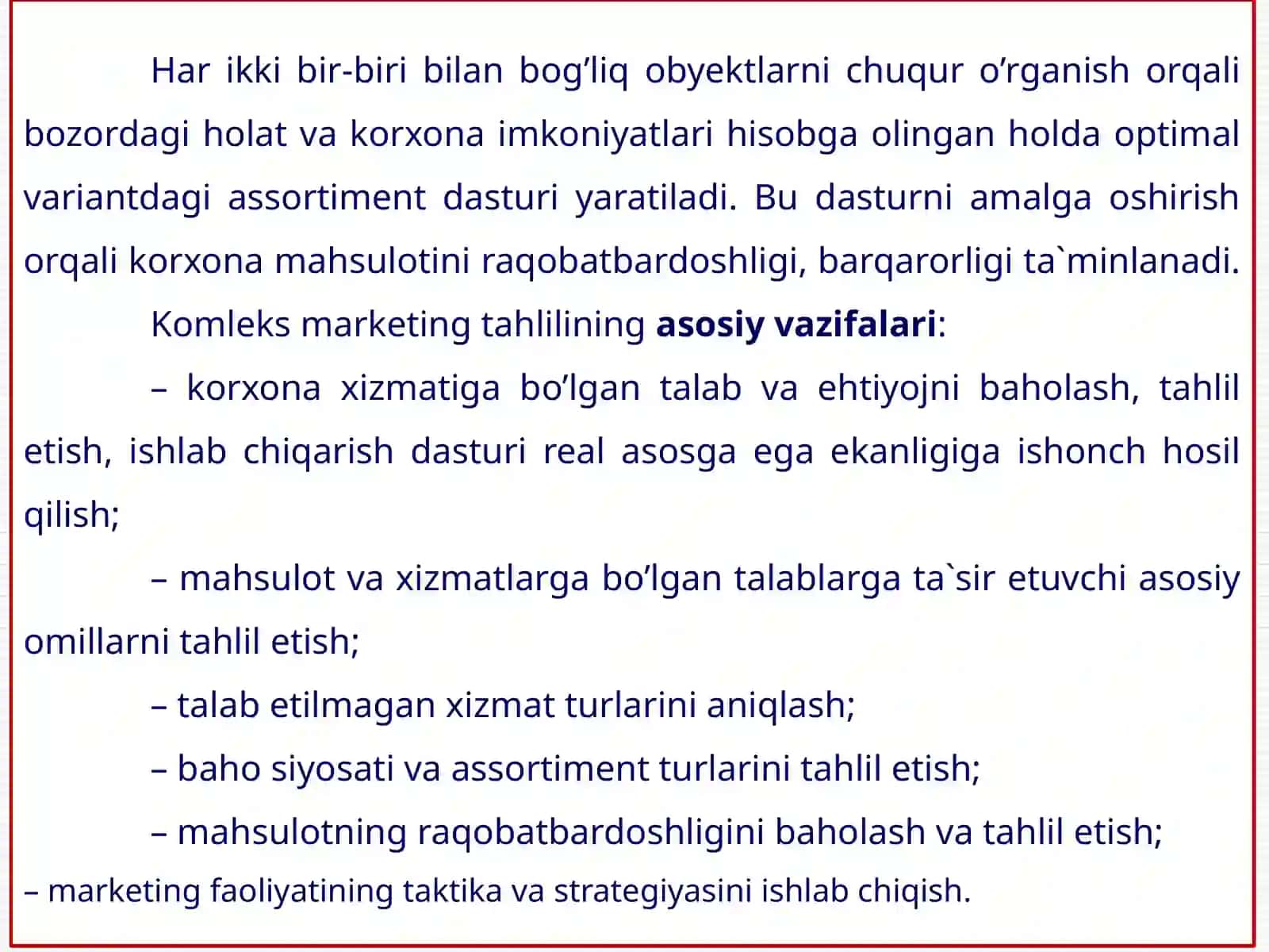 Mahsulot ishlab chiqarish maromiyligi tahlili 4