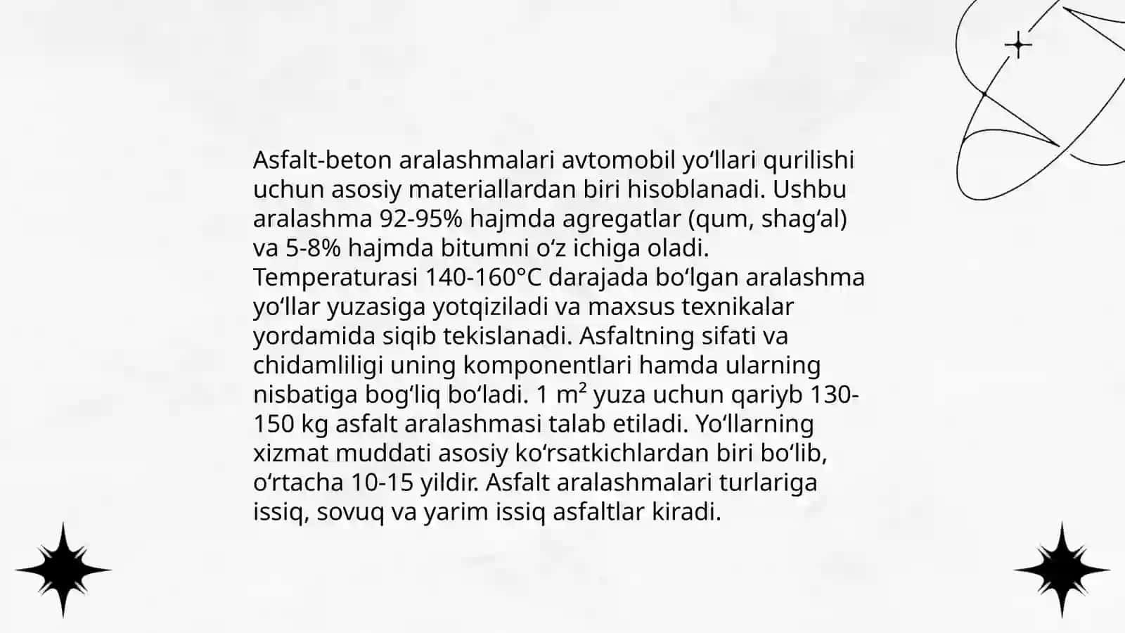 Bikr yo'l to'shamalarini loyihalash 4