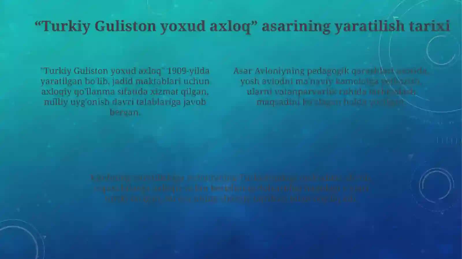 Abdulla Avloniyning “Turkiy guliston yoxud axloq “asarining tarbiyaviy ahamiyati 4
