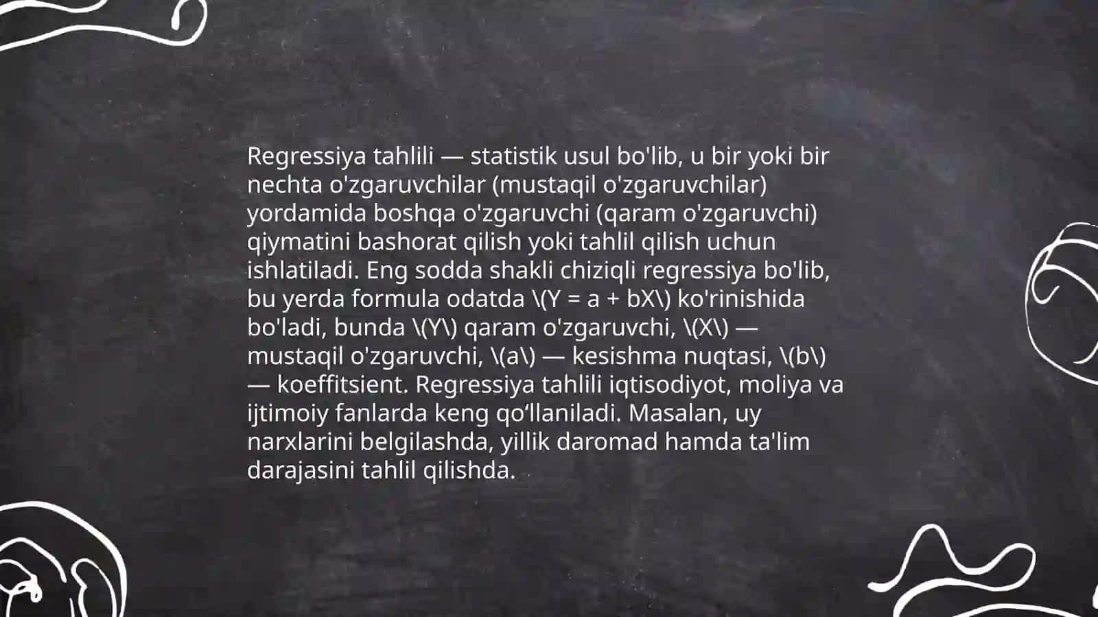 Statistik modellashtirishning elementlari 4