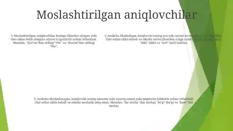 Arabcha Moslashgan Va Moslashmagan Aniqlovchi 4