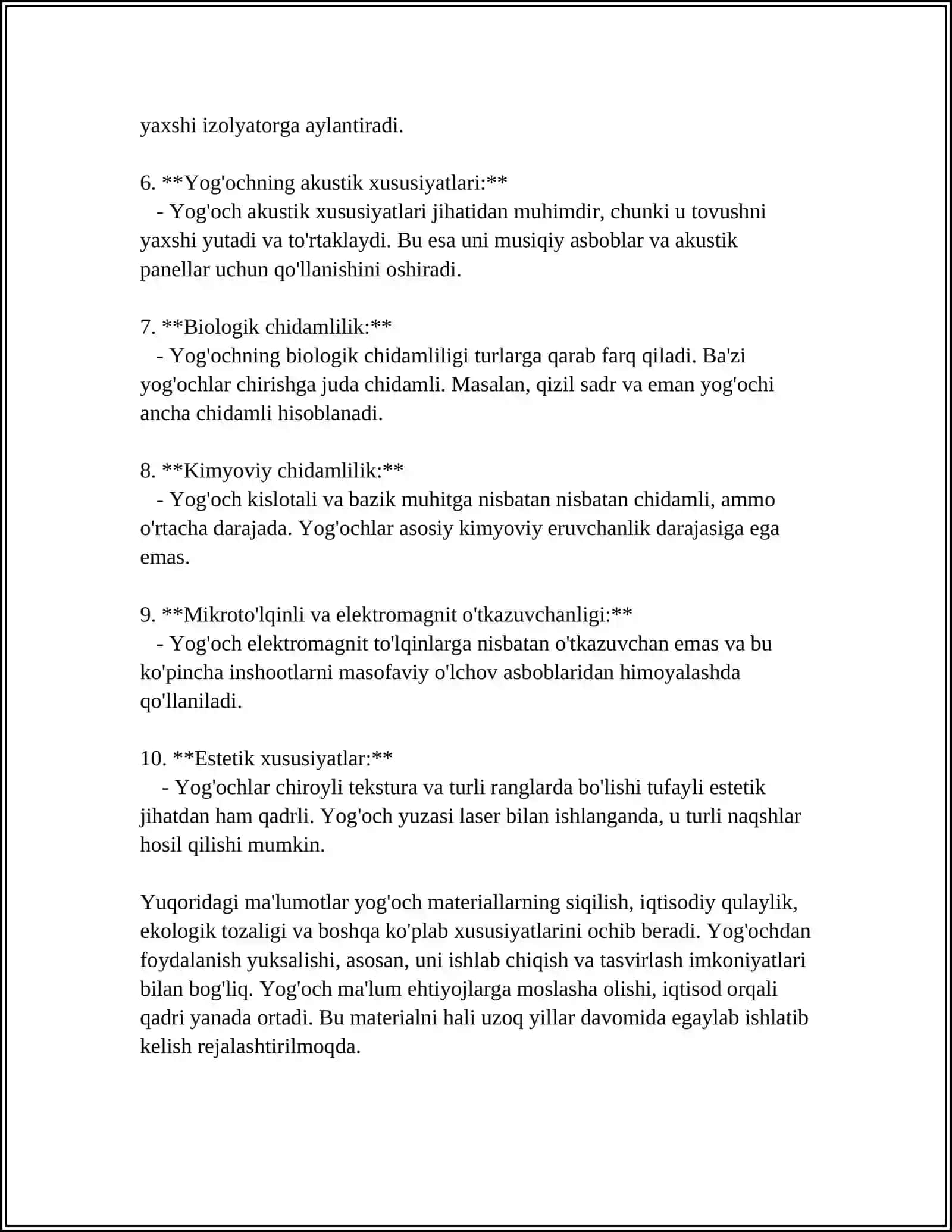 MUSTAQIL ISH Mavzu: YOG’OCH VA FANERALI TO’SINLARNI LOYIHALASH VA HISOBLASH 4