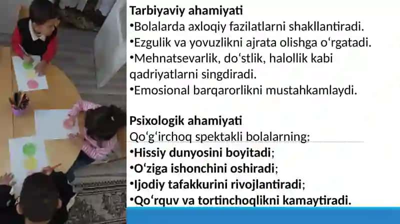 Qoʻgʻirchoq spektakllarida bolalarning ishtiroki 4