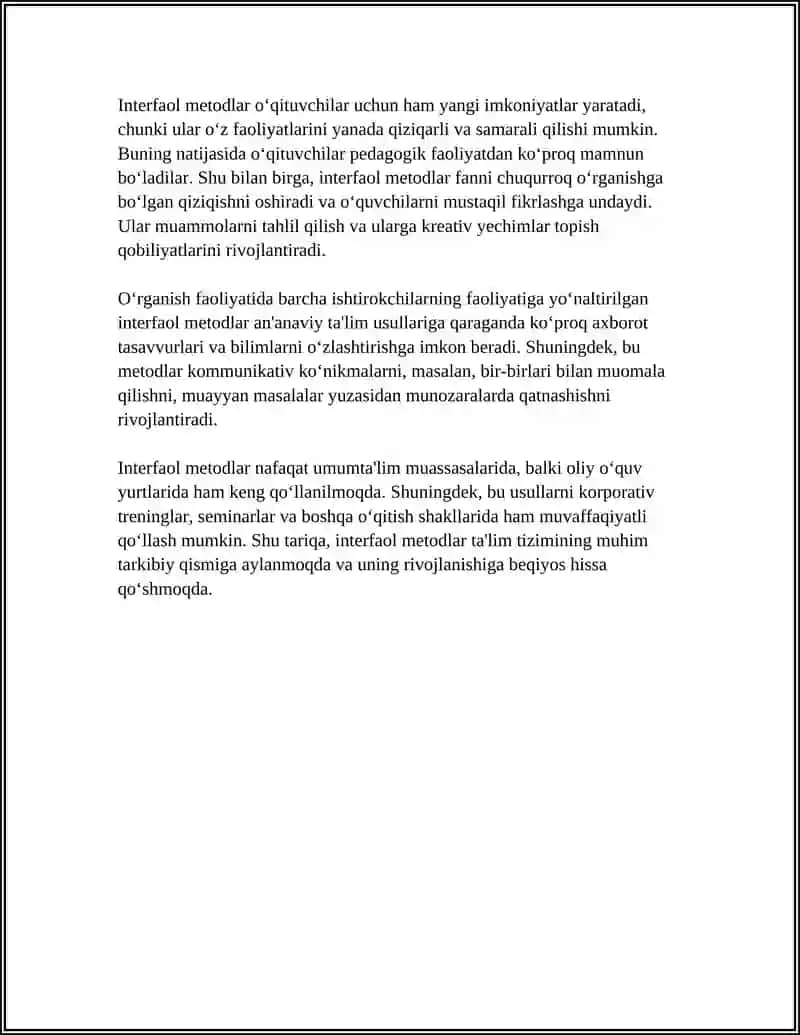 O‘QITISHDA INTERFAOL METODLAR 4