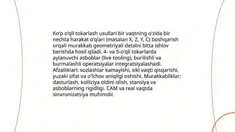 Tokarlik ishlov berishning zamonaviy usullari 4