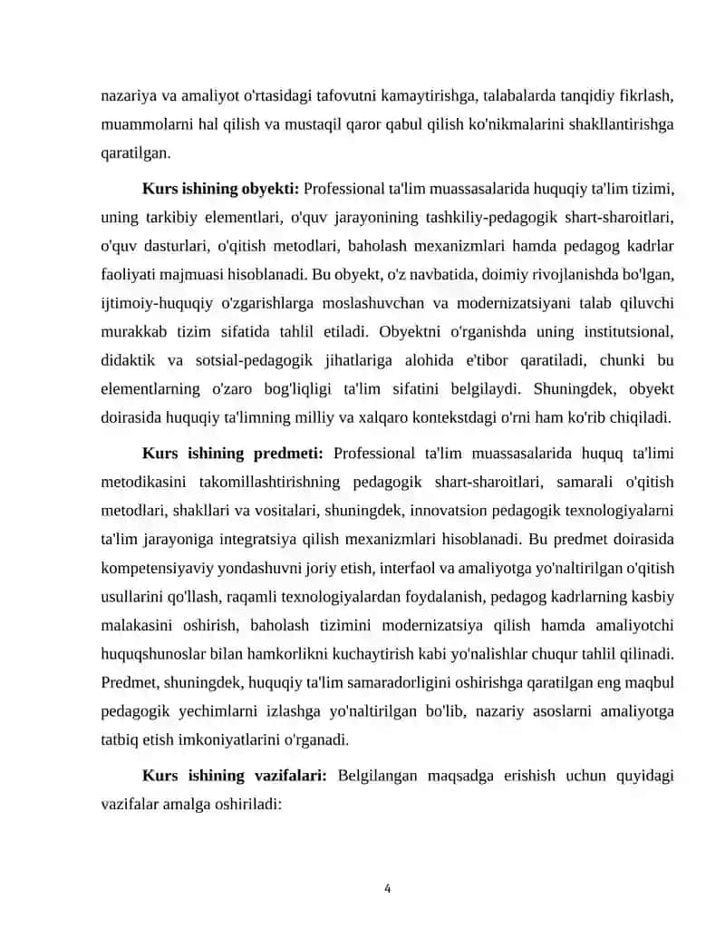 Professional ta'lim muassasalarida huquq ta'limi metodikasini takomillashtirish yo'llari 4