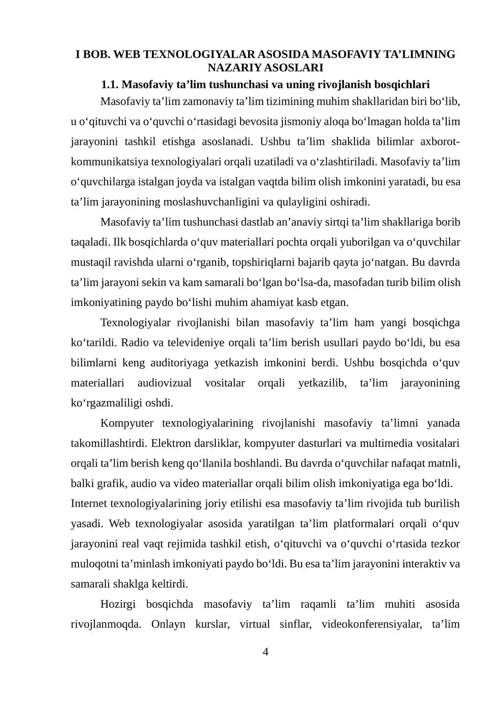 Web texnologiyalar asosida masofaviy taʼlim kurslarini yaratish metodikasi 4