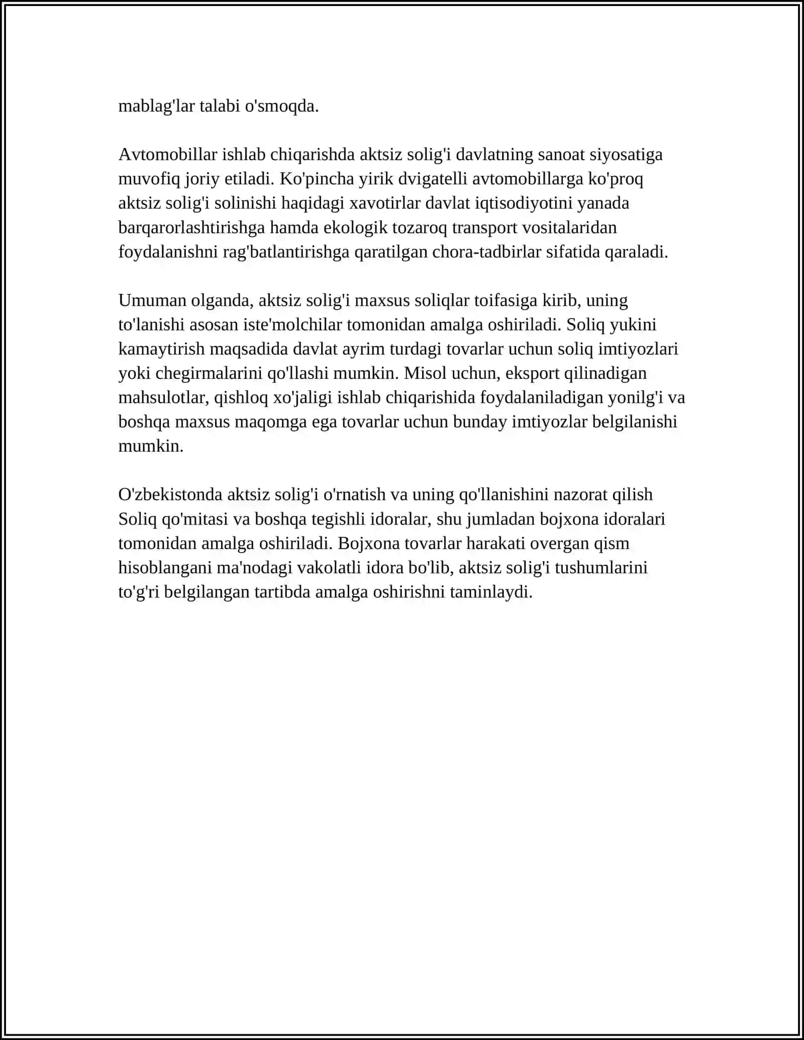 AKSIZ SOLIĢI HISOBOTINI TAQDIM ETISH TARTIBI VA AKSIZ SOLIĢI TÒLASH TARTIBI 4