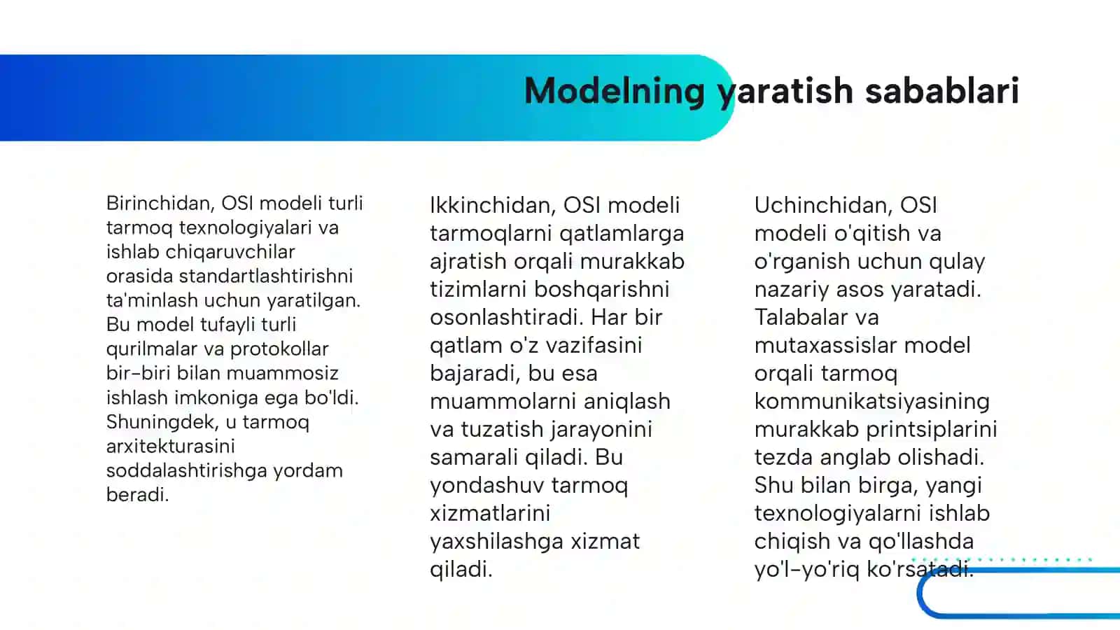 OSI MODELI VA UNING QATLAMLARI MAVZUSIDA TAQDIMOT 4