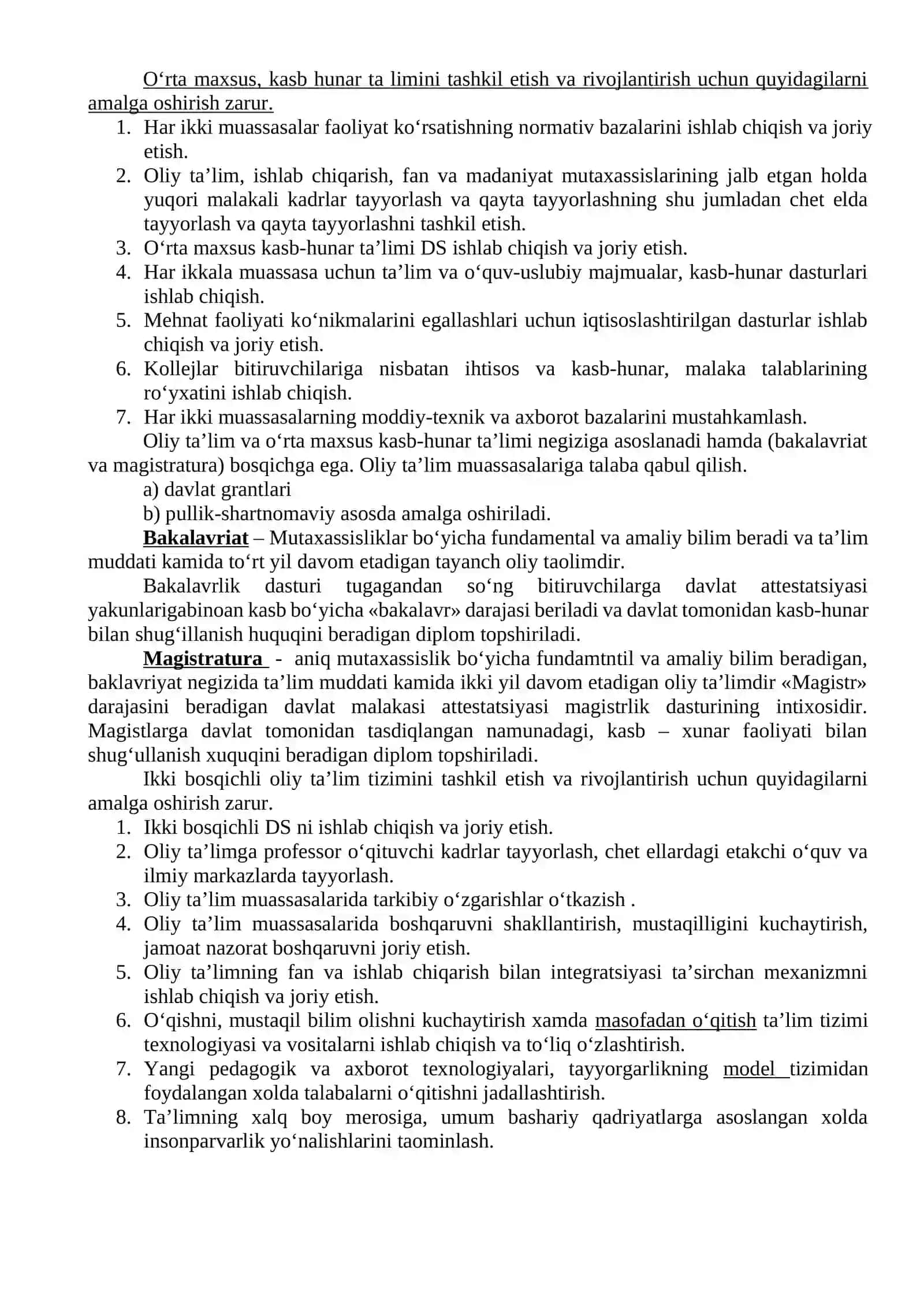 O‘zbekistonda uzluksiz ta’lim tizimi. Kadrlar tayyorlash milliy modeli 4