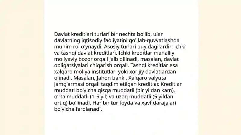 Davlat kreditlari tarixi 4