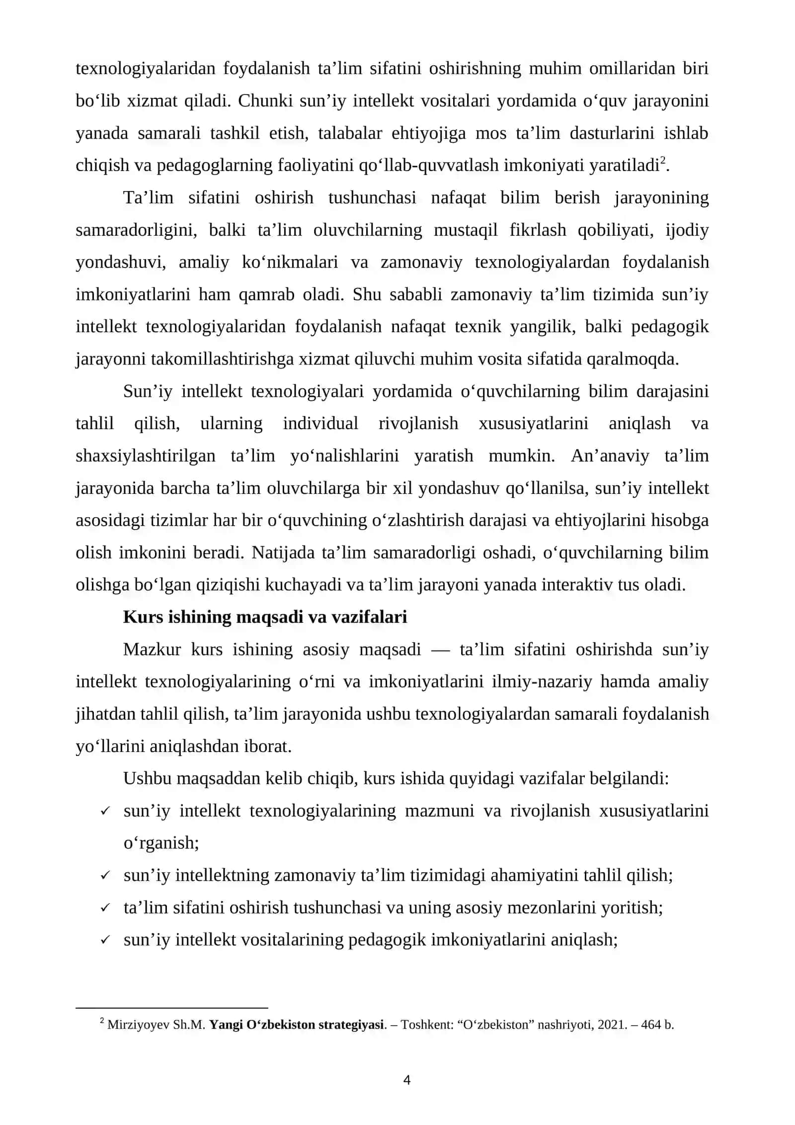 TA’LIM SIFATINI OSHIRISHDA SUN’IY INTELLEKT TEXNOLOGIYALARINING O‘RNI 4
