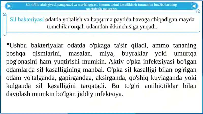 Sil, sifilis etiologiyasi, patogenezi va morfologiyasi. Immun tizimi kasalliklari: Immunitet buzilis 4