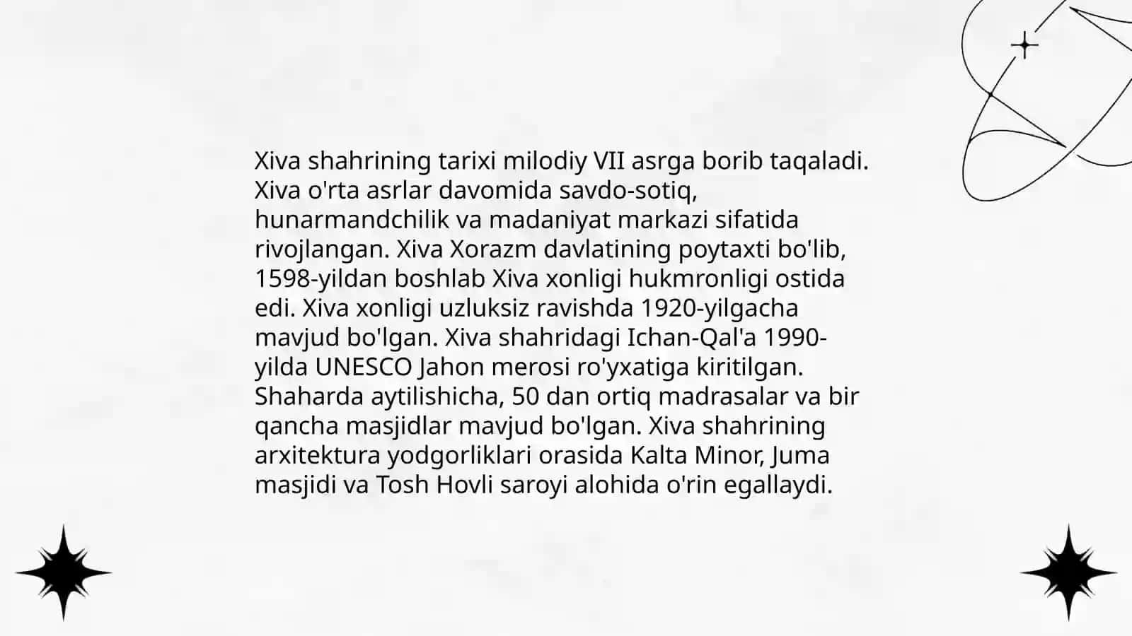 Xorazim vohasi shaharlar tarixi 4