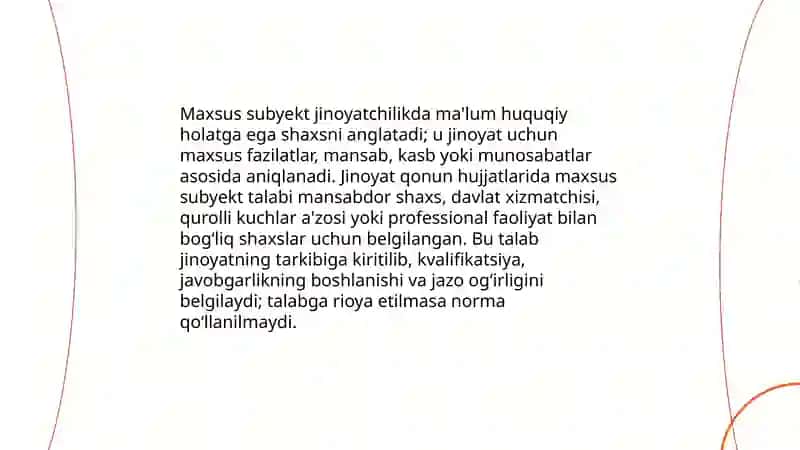 Maxsus subyektli jinoyatlar 4