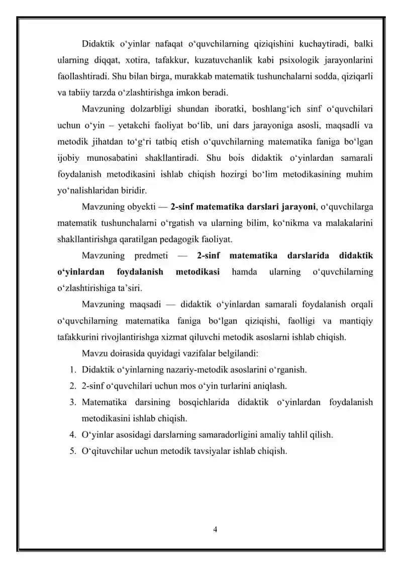 MATEMATIKA O‘QITISH METODIKASI 4