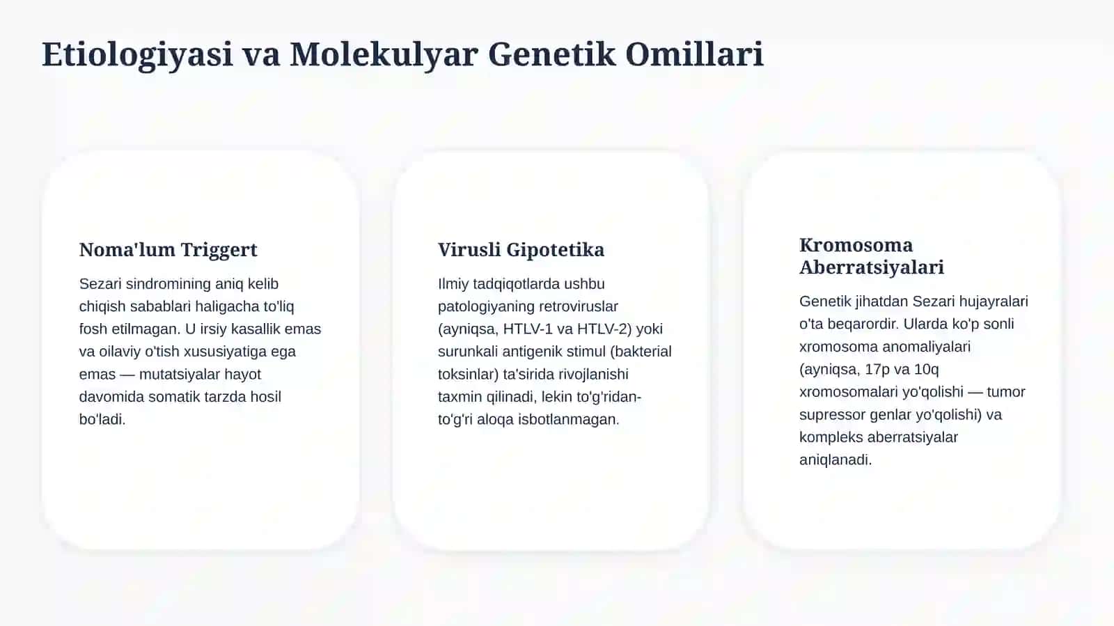 Sezari sindromi — etiologiya, patogenez, klinika, diagnostika va davolash prinsiplari | 15 slayd 4