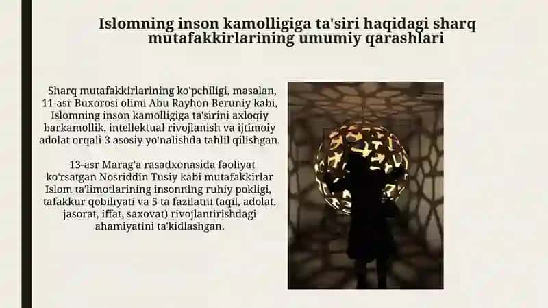 Islom dinining inson kamolotiga ta'siri 4