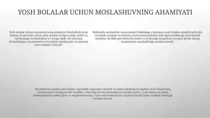 Kichik Maktab Yoshidagi Bolaning Maktabga Moslashish Muammosi 4