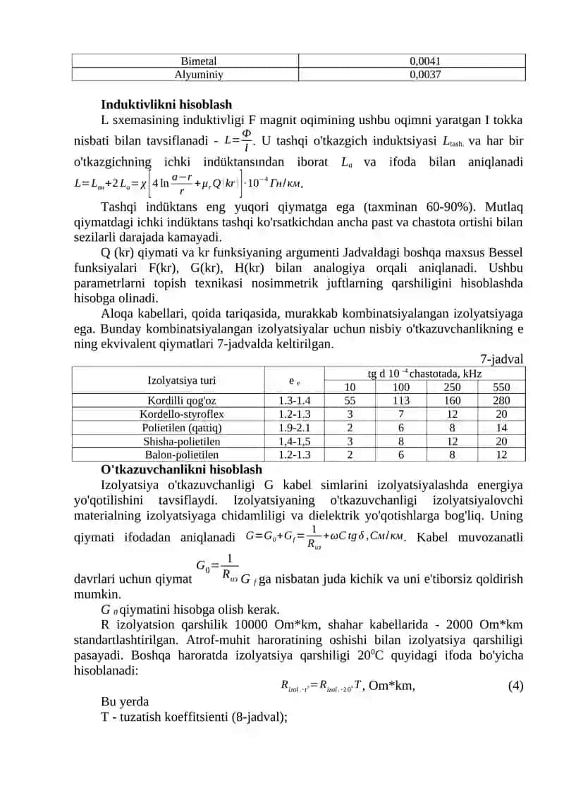 Simmetrik kabellarning tarkibiy elementlari 4