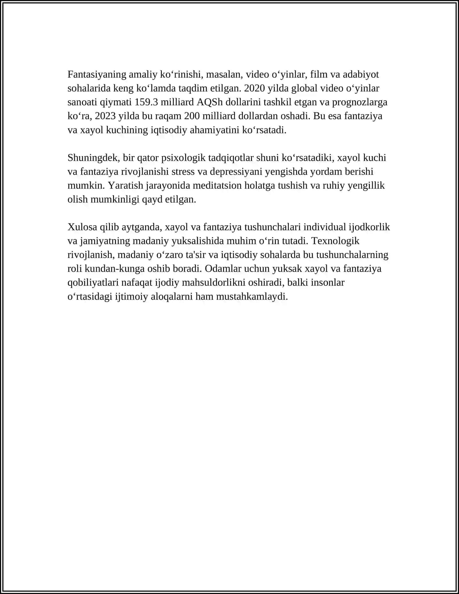 XAYOL HAQIDA TUSHUNCHA 4