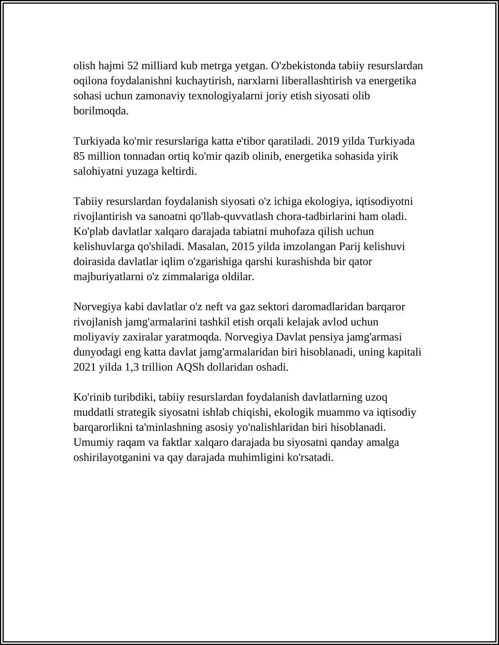 DAVLATNING TABIIY RESURSLARIDAN FOYDALANISH VA EKOLOGIYA SIYOSATI 4