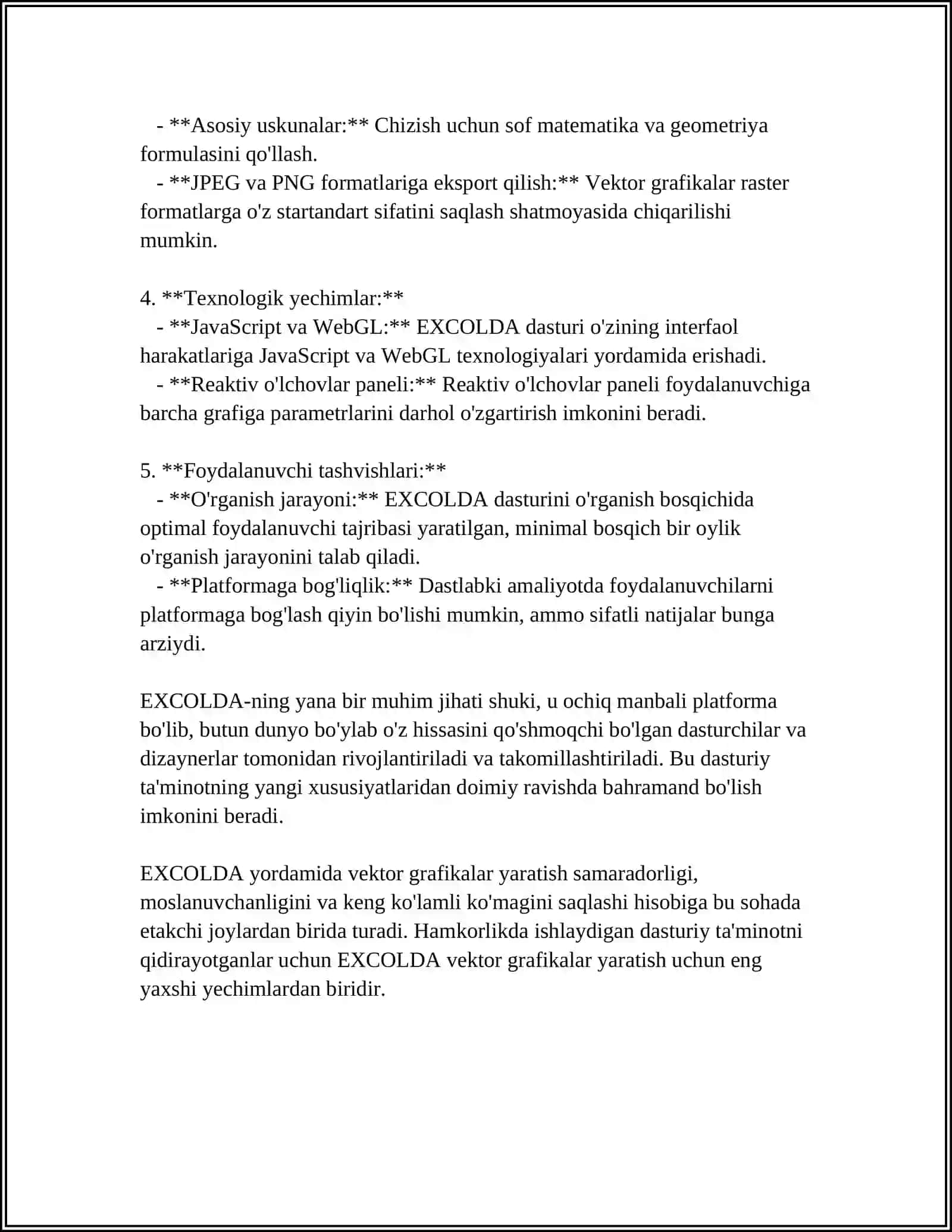EXCOLDA GIRAFIK VA DIAGRAMALAR BILAN ISHLASH 4