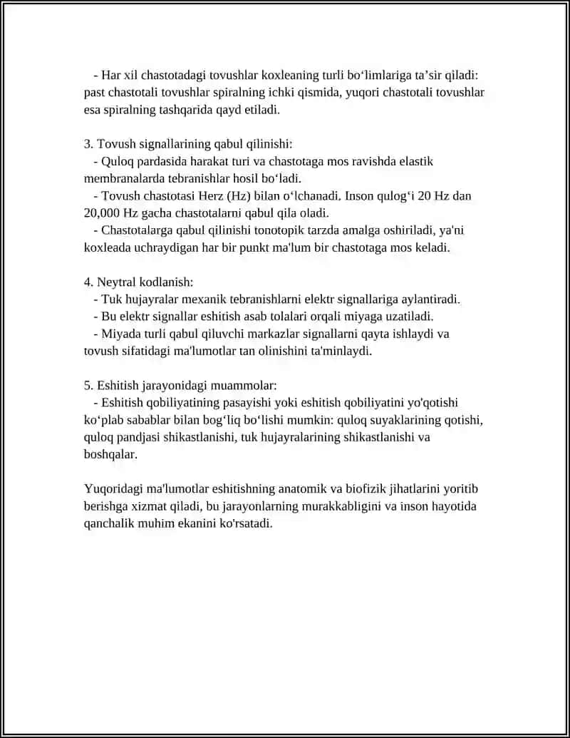 ESHITISH BIOFEZIKASI ELEMENTLARI. KOXLEAR IMPLANTATSIYA ASOSLARI 4