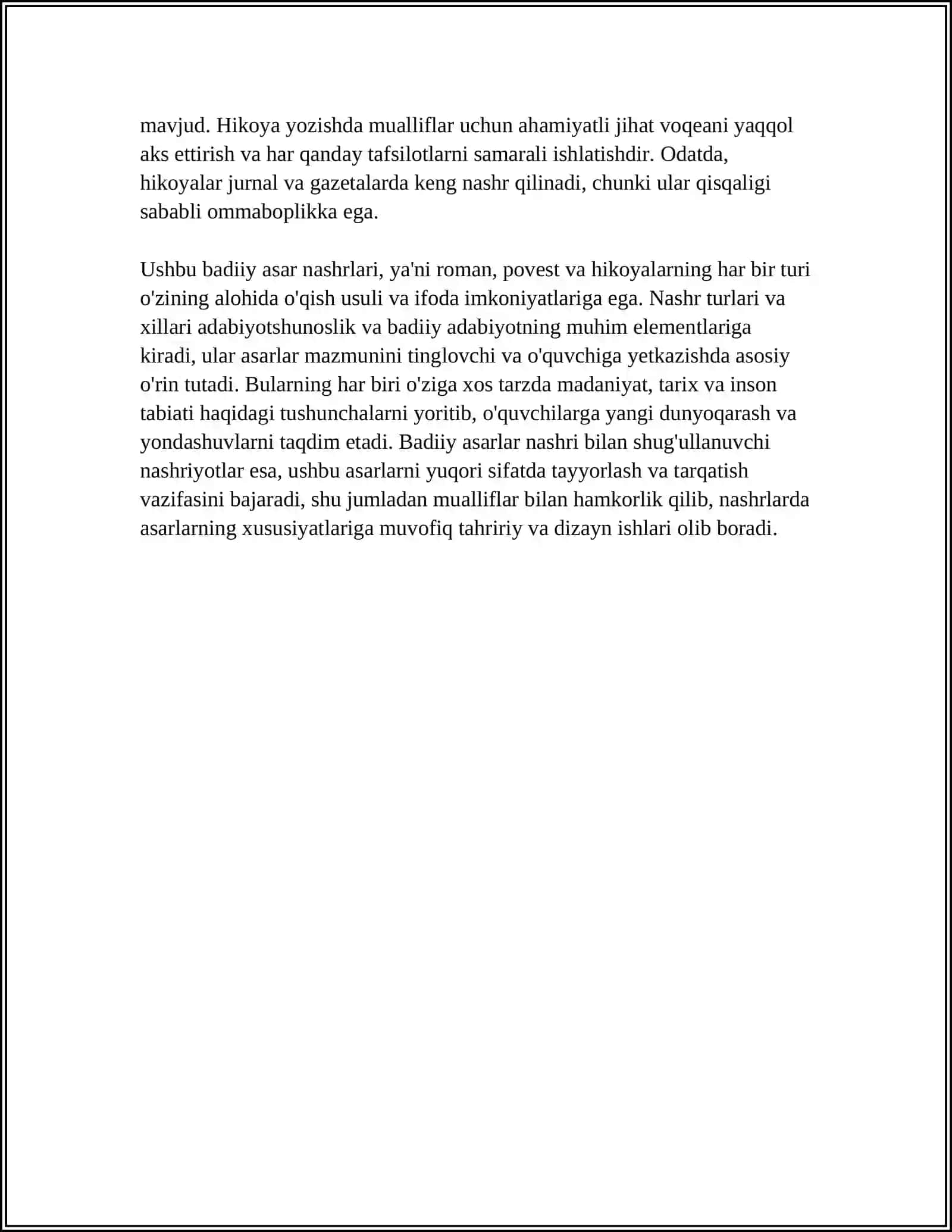 Badiiy adabiyot va adabiyotshunoslikka oid nashr turlari va xillari 4