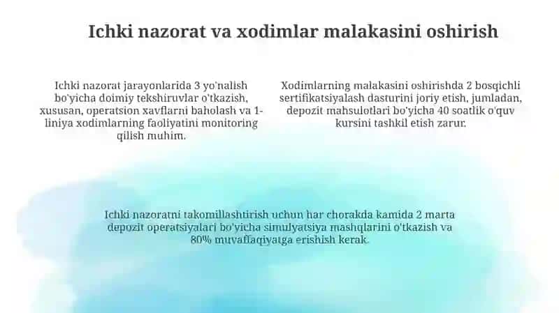 Bankdagi depozit operatsiyalardagi muamolarni tahlil qilish 4
