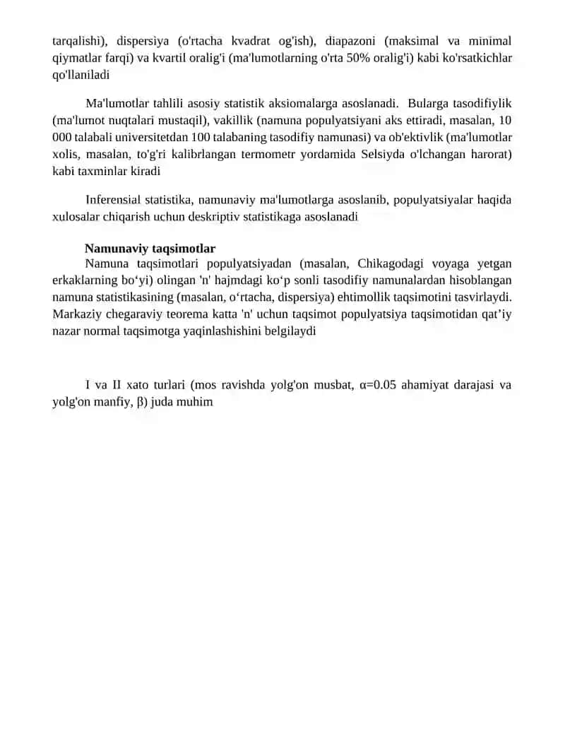 Statistikaning asaosiy tushunchalari va aksimalari 4