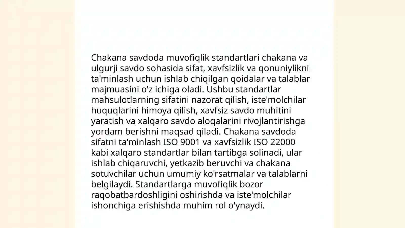 Mahsulot xavfsizligi va chakana savdoda muvofiqlikni baholash 4