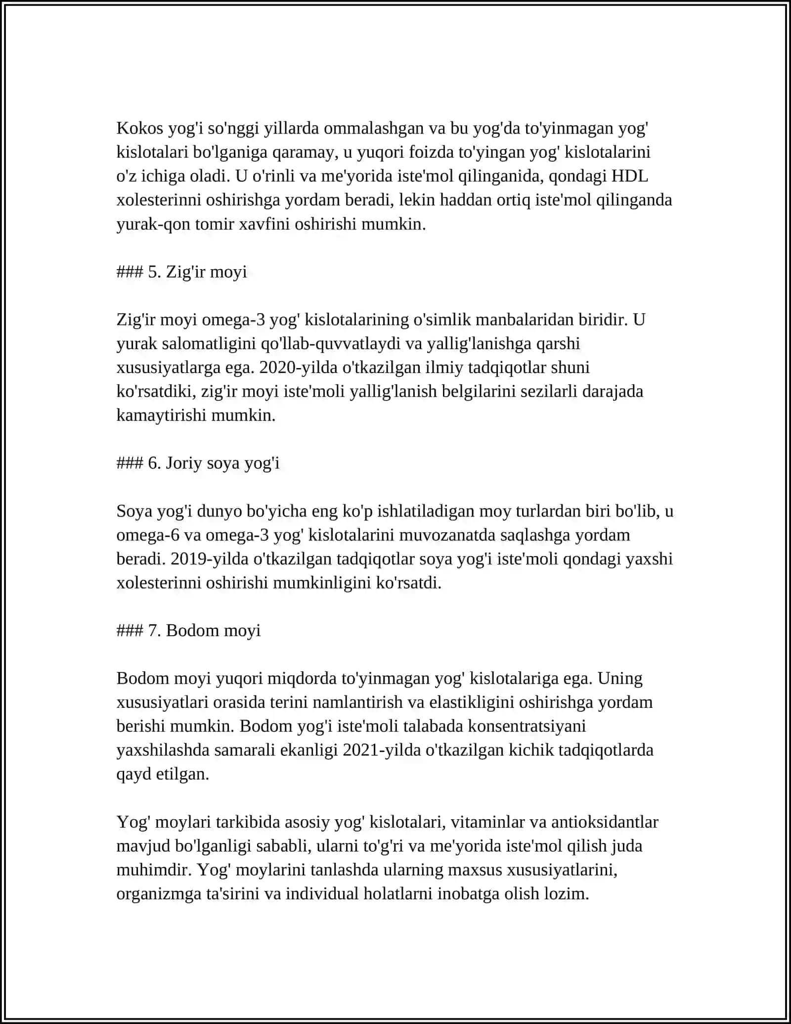 YOQILG'I VA MOYLARNI OLISH TEXNALOGIYASI VA QO'LLASH NAZARIYASINI O'RGANISH 4