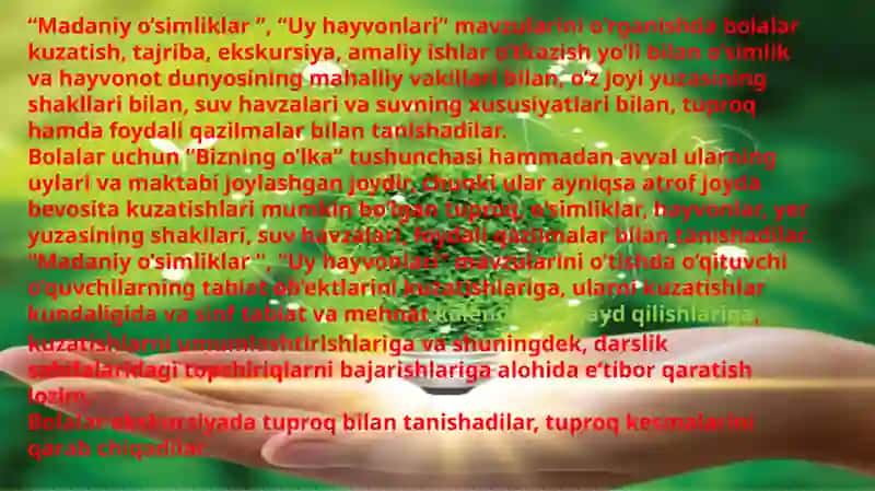Boshlang’ich ta’limda tabiiy fanlar mazmunining metodik asoslari 4