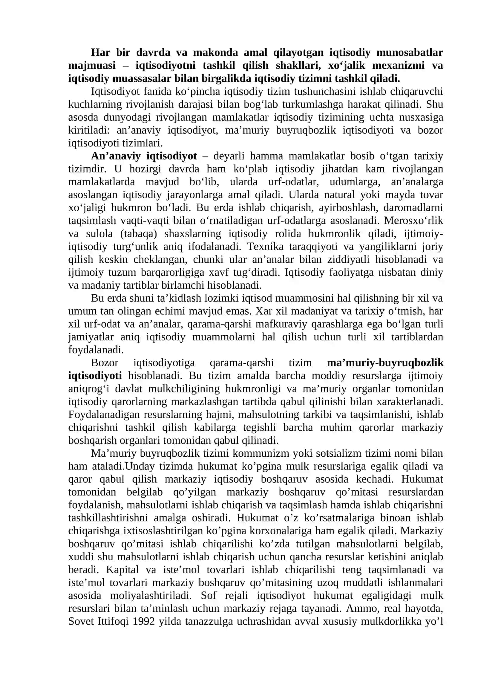 3 иқтисодий тизимлар VA MULKCHILIK 4
