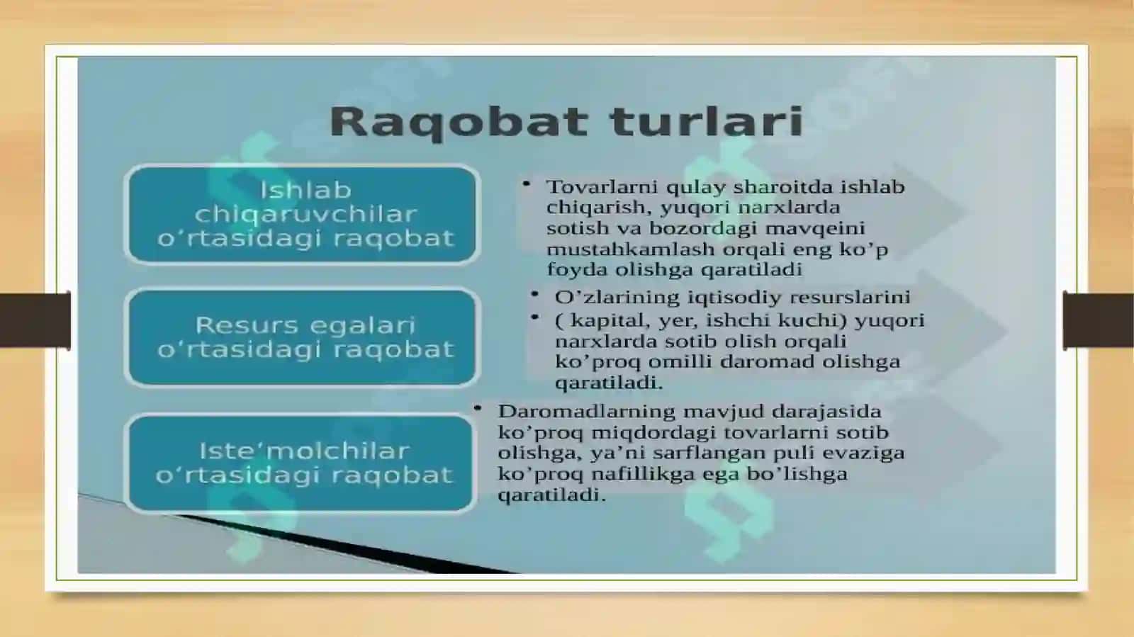 Raqobat darajasi ko’rsatkichlari va ularni aniqlovchi omillar 4