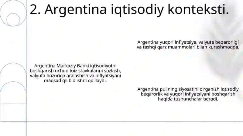 Argentina moliya siyosatini o‘rganish 4