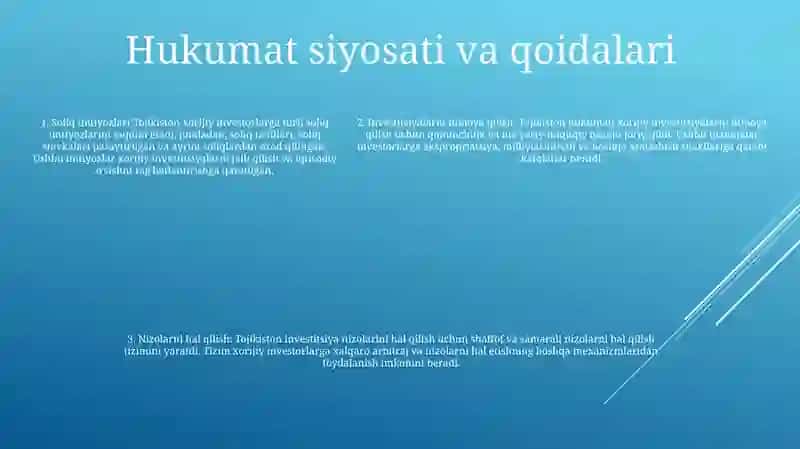 Tojikiston 2021 2024 Yillardagi Investitsiya Muhiti 4