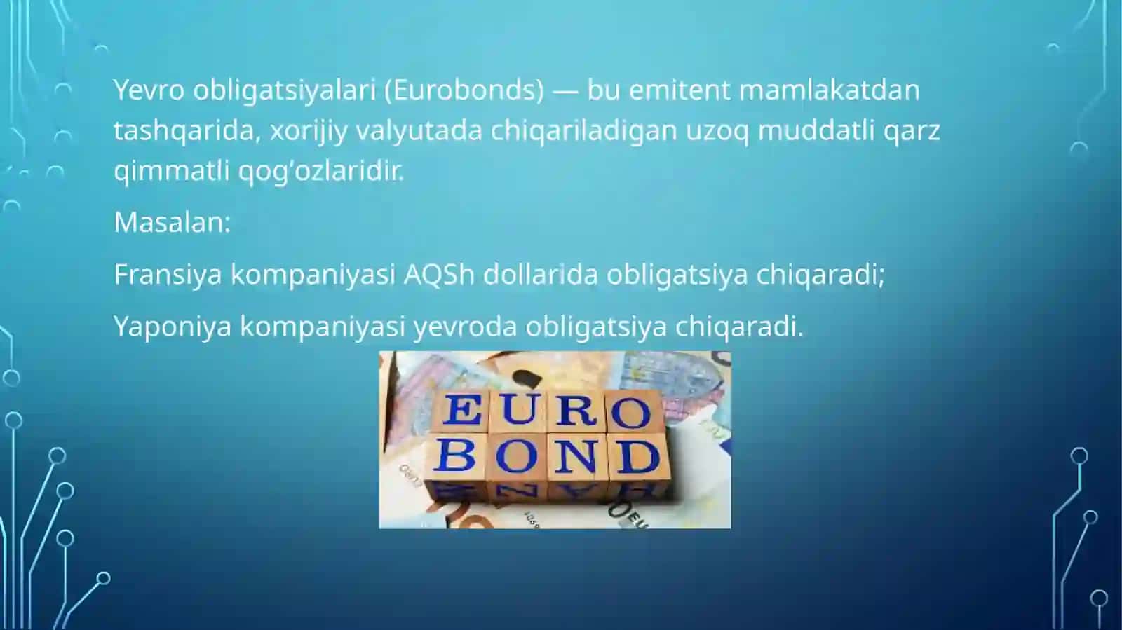 YEVROPA QIMMATLI QOG’OZLAR VA YEVRO OBLIGATSIYALAR BOZORI 4
