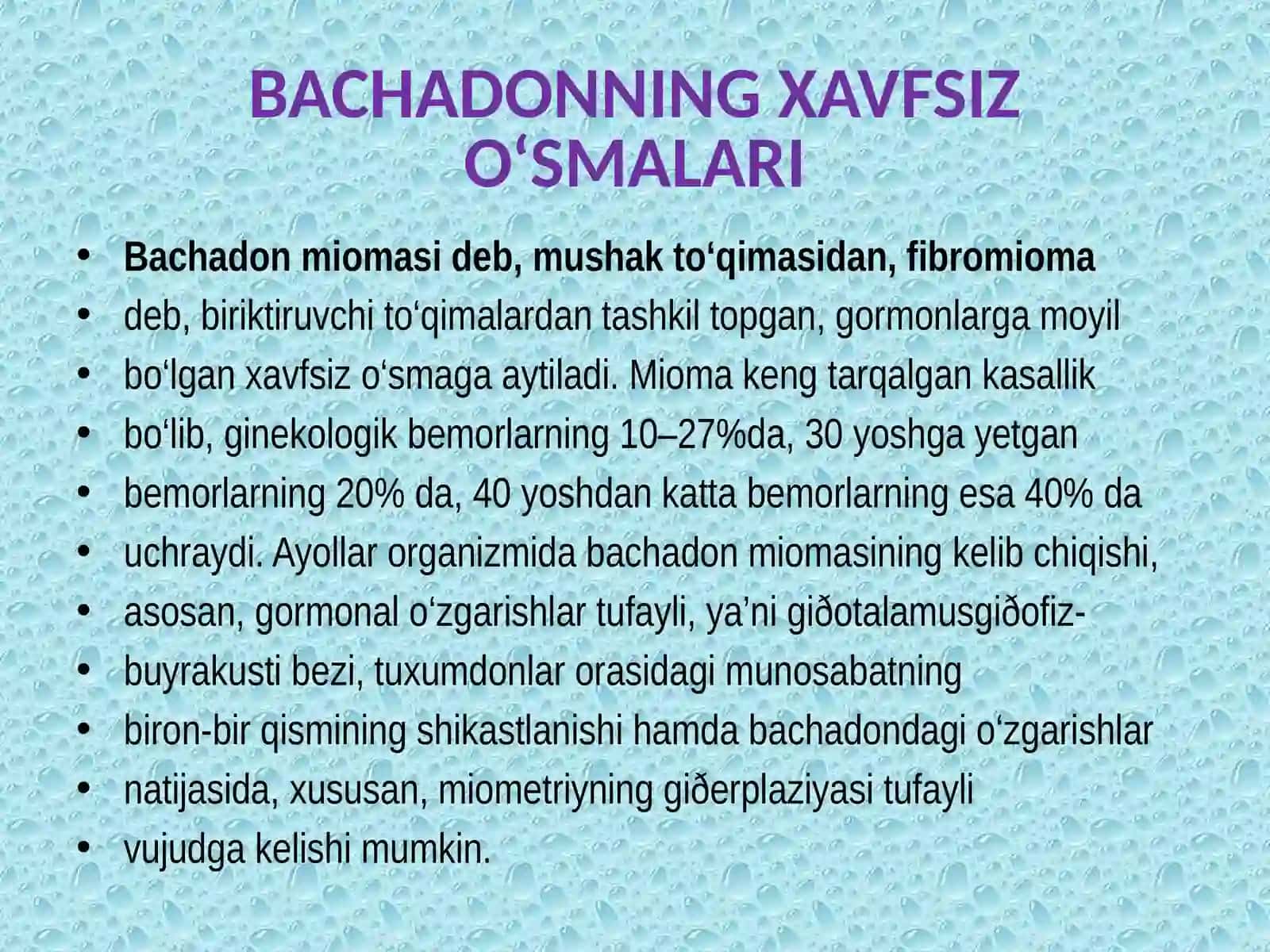 AYOLLAR JINSIY A’ZOLARINING O‘SMA KASALLIKLARI 4