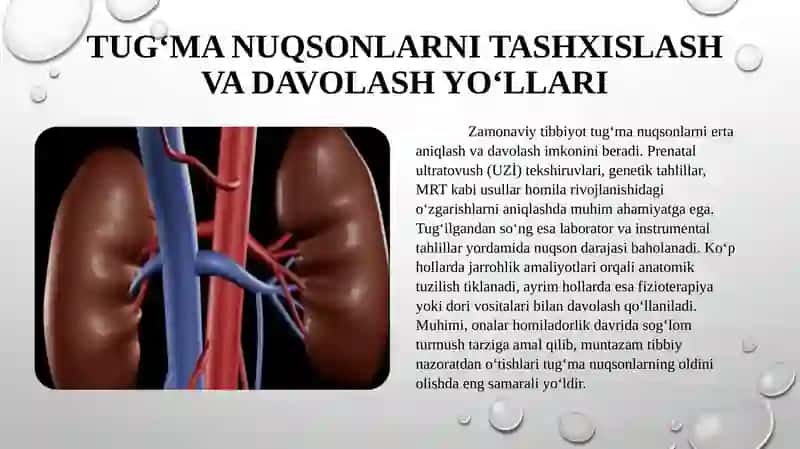 Buyraklarning tug‘manuqsonlaridabajariladigan operatsiyalar 4