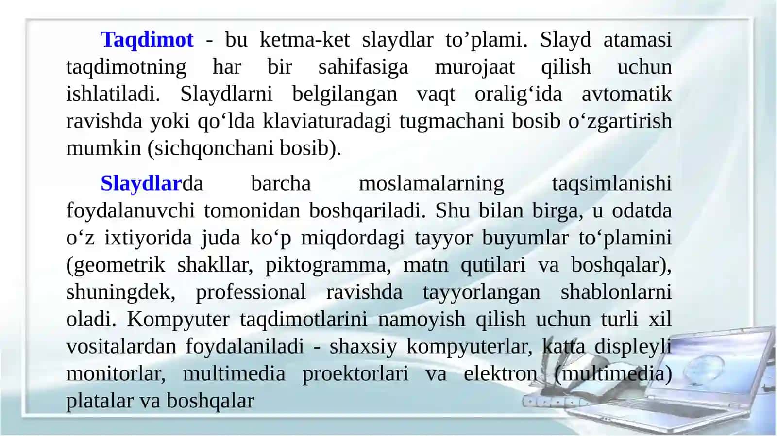 TAQDIMOTLARNI ISHLAB CHIQISHNING INSTRUMЕNTAL VOSITALARI 4