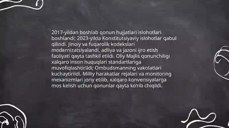 Yangi Ózbekistonda inson haq huquqlari va erkinligining yaratilishi 4