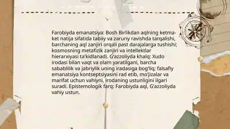 Abu Nasr Farobiy va Gʻazzoliyning falsafa ilmiga oid qarashlarining qiyosiy tahlil etish 4