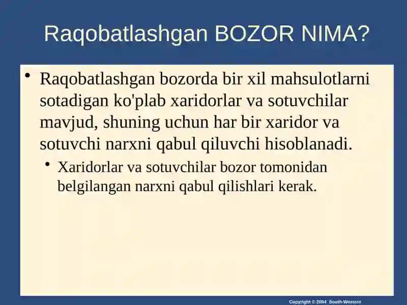 Bozor hokimiyati sharoitida narx strategiyalari 4
