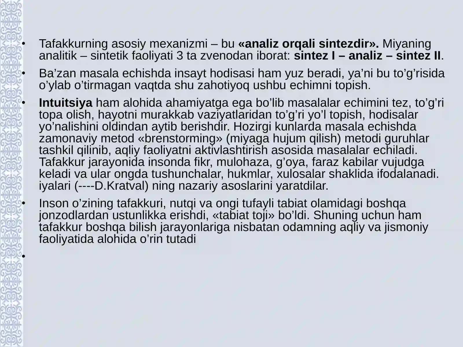 Kichik maktab yoshi davrida tafakkur va xayol(4-soat) 4